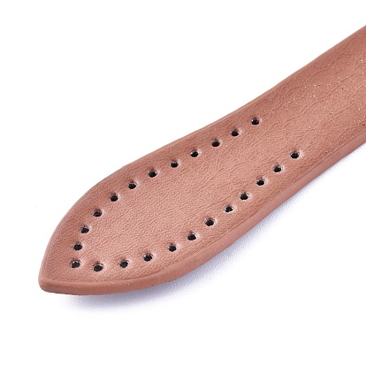 China Factory PU Leather Bag Handles, for Purse Making Supplies  60x2.15~2.85x0.25cm, Hole: 1.8mm in bulk online 