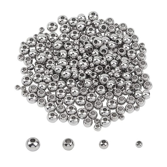 304 Stainless Steel Spacer Beads, Round