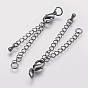 Brass Chain Extender, with 304 Stainless Steel Lobster Claw Clasps