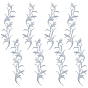 4Pairs Embroidery Thread Clothing Patches, Flower Pattern