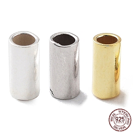925 Sterling Silver Spacer Tube Beads, Column