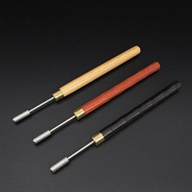 Stainless Steel Double Side Leather Edge Dye Pen, with Wooden Handle, Leather Edge Roller Applicator, for Leather Craft DIY Working