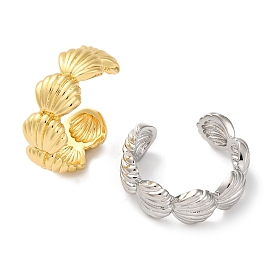 Кольца-манжеты из латуни с покрытием в форме ракушки для женщин, без свинца и без кадмия, долговечный