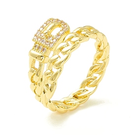 Clear Cubic Zirconia Belt Shape Open Cuff Ring for Women, Cadmium Free & Lead Free