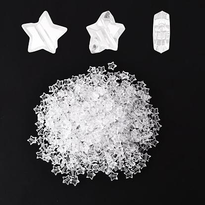 500Pcs Transparent Acrylic Beads, Star