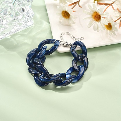 Chunky Acrylic Curb Chain Bracelet for Girl Women