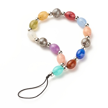 Acrylic Beads Mobile Straps, with CCB Plastic Beads and Nylon Thread