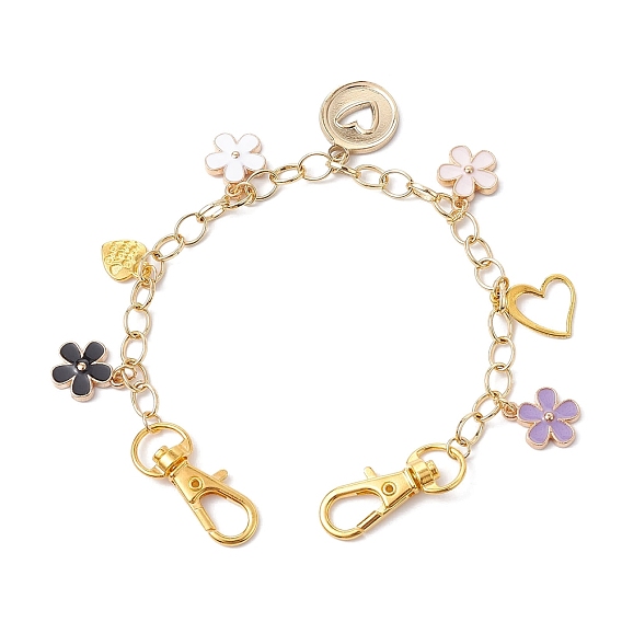 Цепочки для сумок из сплава цветочного сердца и хирургической нержавеющей стали 316l, латунные цепочки для кошельков