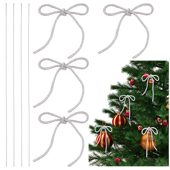 Стеклянный стразы синтетический каучук бант украшение для вечеринки, с железной проволокой