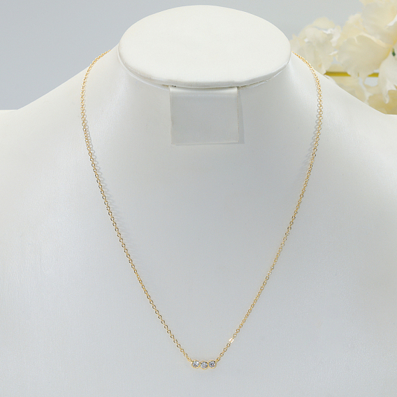 Латунь паве прозрачный кубический цирконий 3 плоские круглые звенья цепи ожерелья для женщин