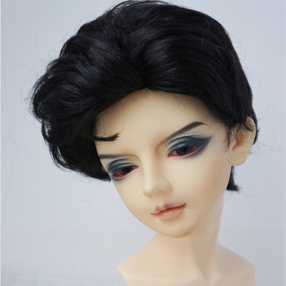 Imitated Mohair Slicked Back Hairstyle Wig Hair, for DIY Boy Ball-jointed Doll Makings Accessories