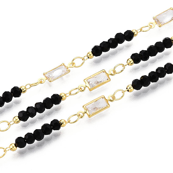 Прямоугольные звенья латунных кубических цирконий, с кристаллом, пайки, с катушкой, золотые