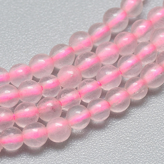 Naturel a augmenté perles de quartz brins, ronde
