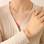 Luxury Geometric Design Twist Necklace and Bracelet Set in Titanium Steel with 18K Gold Plating