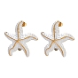 304 фурнитура для сережек-гвоздиков в виде морских звезд из нержавеющей стали, с эмалью и петлей