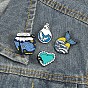 Ocean Theme Enamel Pin, Electrophoresis Black Alloy Badge for Backpack Clothes