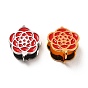 304 Stainless Steel Snap on Bails, with Enamel, Plum Blossom, Red