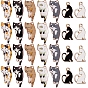 28Pcs 7 Style Alloy Enamel Pendants, Cat, Golden