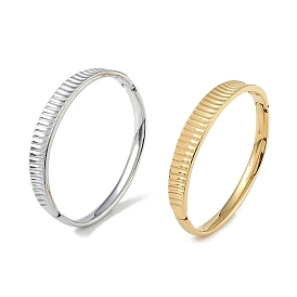 304 Stainless Steel Grooved Hinged Bangles for Women