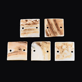 Подвески из натуральной пресноводной раковины, квадратные ссылки