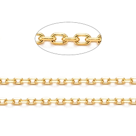 Revestimiento iónico (ip) 304 cadenas portacables de acero inoxidable, cadenas de corte de diamante, soldada, facetados, con carrete, oval