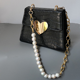 Resin Imitation Pearl Beads Bag Chain Shoulder, with Metal Buckles, for Bag Straps Replacement Accessories