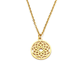 Stylish Laser Cut Flower Pendant Necklace for Women - Titanium Steel Jewelry