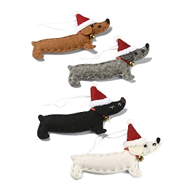 Dachshund Non-woven Fabric Pendant Decorations, for Christmas Tree Hanging Ornaments