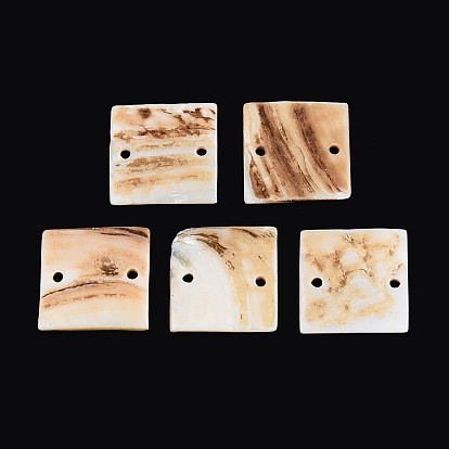 Подвески из натуральной пресноводной раковины, квадратные ссылки