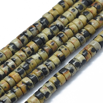 Природные яшмы далматин бисер нитей, Плоский круглый / диск