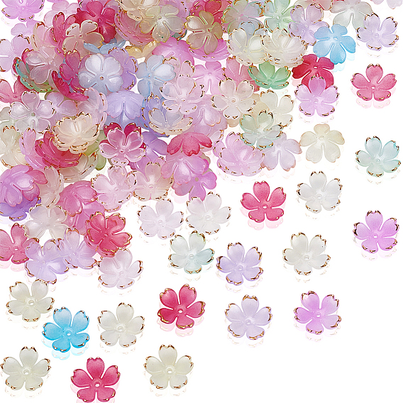 3 сумки акриловые колпачки для бусин, цветок