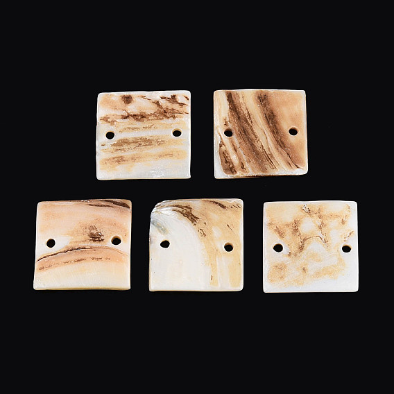 Подвески из натуральной пресноводной раковины, квадратные ссылки