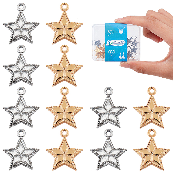 20 шт 2 цвета 304 подвески из нержавеющей стали, звезда