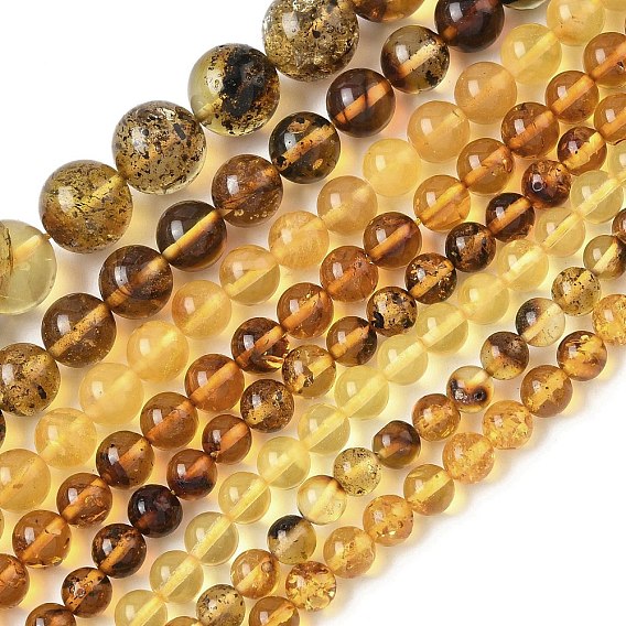 Янтарные шарики нити, круглые