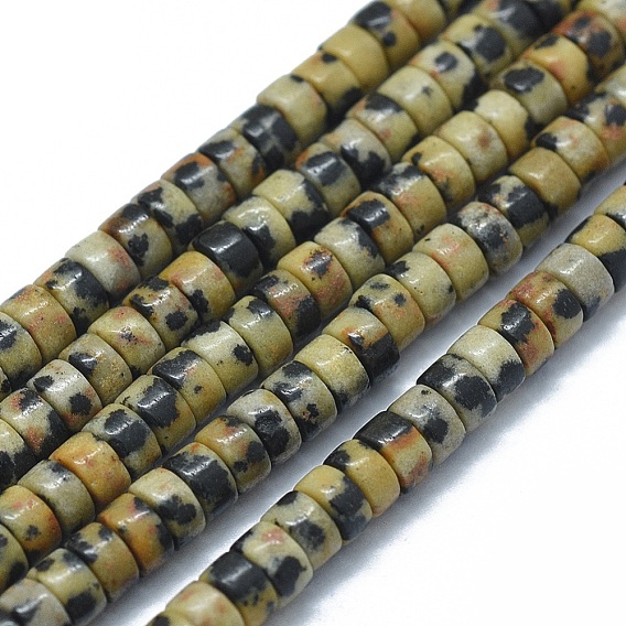 Природные яшмы далматин бисер нитей, Плоский круглый / диск