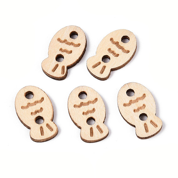 Пуговицы из рыбьего дерева, 2-луночное