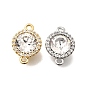 Латунные звенья с инкрустацией из прозрачного кубического циркония и стекла, подвески с плоским круглым разъемом