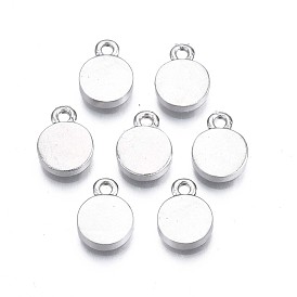 Alliage de placage de rack estampage blanc breloques d'étiquette, plat rond