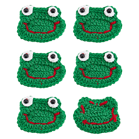 Голова лягушки в форме мультяшного стиля из полиэстера, трикотажные украшения для костюма, аксессуары