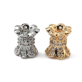 Латунные микро проложить кубического циркония бусы, колонка