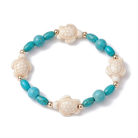 Turtle Synthetic Turquoise Beaded Stretch Bracelet