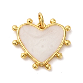 Латунь эмаль подвески, сердце прелести, с прыжковых колец, стойки покрытие, долговечный, без кадмия и без свинца, реальный 18 k позолоченный