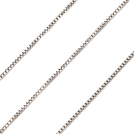 925 Sterling Silver Box Chains, Soldered, without Spool/Card Paper