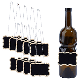 10шт. мини деревянная подвесная доска для рисования мелом, милое украшение для доски, с 304 цепи из нержавеющей стали, прямоугольные