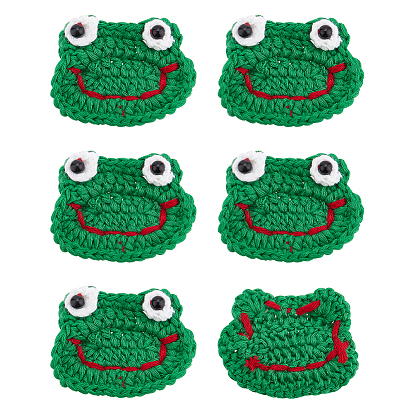 Голова лягушки в форме мультяшного стиля из полиэстера, трикотажные украшения для костюма, аксессуары