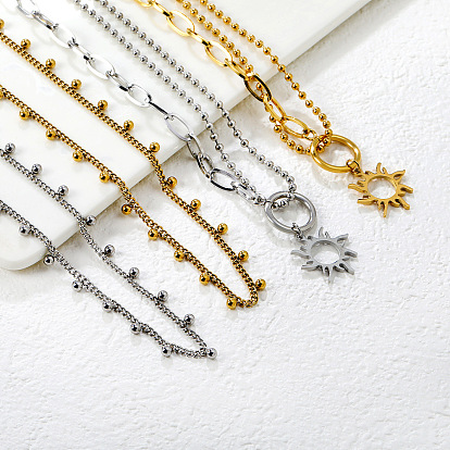 304 colliers pendentifs en acier inoxydable pour femmes