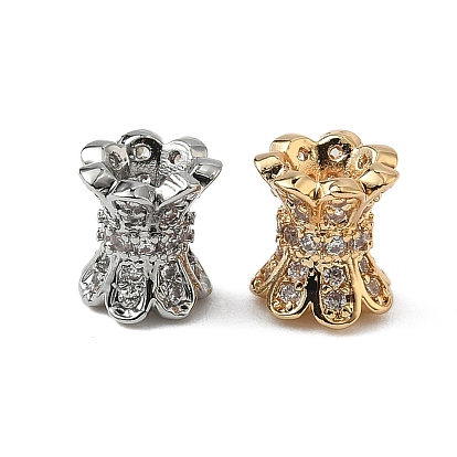 Латунные микро проложить кубического циркония бусы, колонка