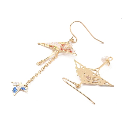 China Factory Vintage Umbrella and Butterfly Dangle Earrings for Girl Women  Gift, Brass Enamel Asymmetrical Earrings 44.5mm, 62mm, Pin: 0.7mm in bulk  online 
