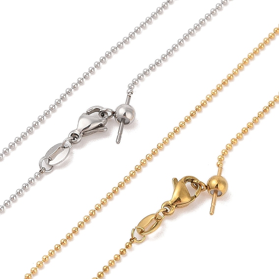 Вакуумное покрытие pvd 304 ожерелья из шариковой цепи из нержавеющей стали, булавками