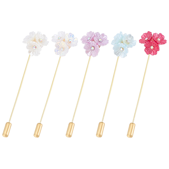 5 шт. значков для лацканов из сплава незабудки, cmолой